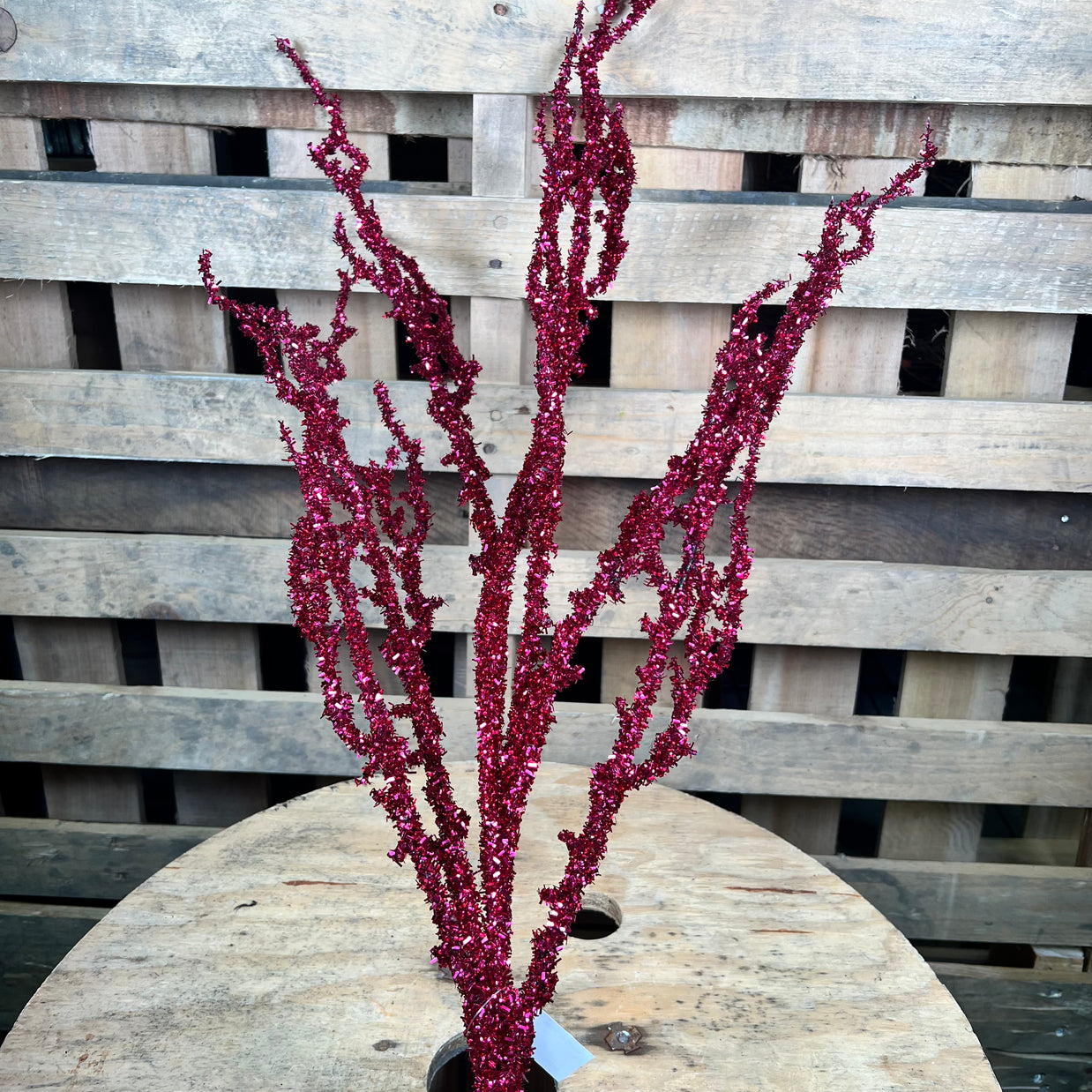 41"L PINK V-CUT GLITTER WILD TWIG SPRAY - HH762599PI