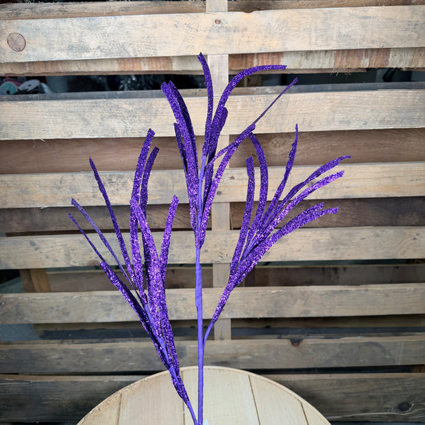 31"L GLITTERED/PAPER GRASS SPRAY - PURPLE - XS104923