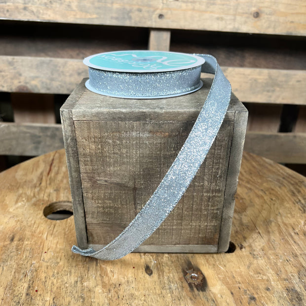 5/8” x 10Y silver shimmer Wired Ribbon - RGF108926