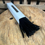 12” by 6MM Black chenille pipe cleaner stems - 100 pack - MA200102