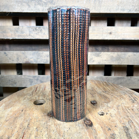 10" x 10Y Black and orange wide stripe mesh - RE8902E8