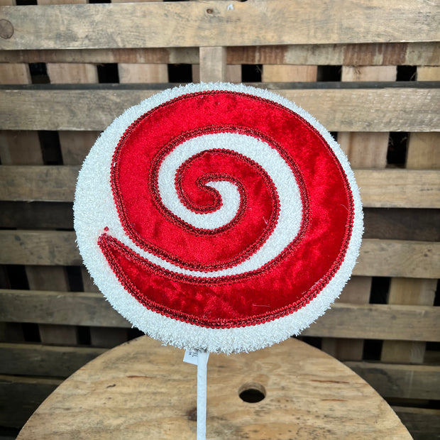 10” V-CUT GLITTER/VELVET SWIRL LOLLIPOP - XC1202