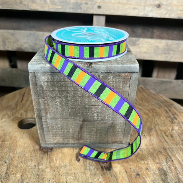 5/8” x 10Y Halloween stripe Wired Ribbon - RGE1264E9