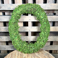 18in green moss oval wreath frame - 13655GN