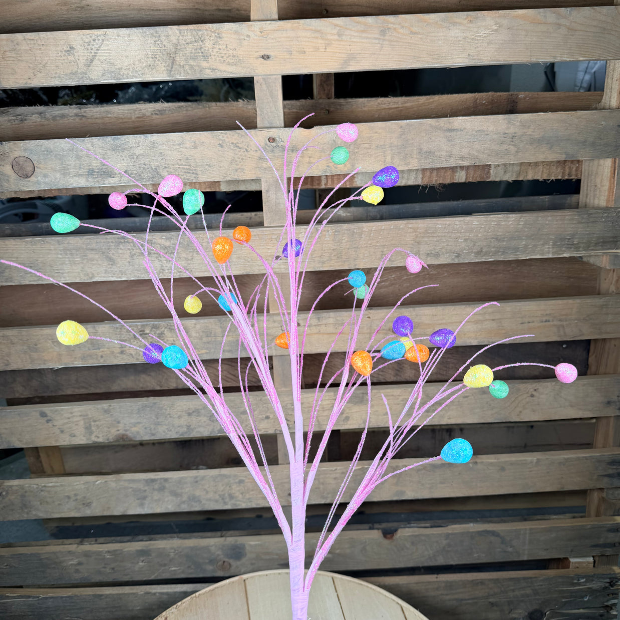 21"  Glitter easter egg spray   - HE41232C