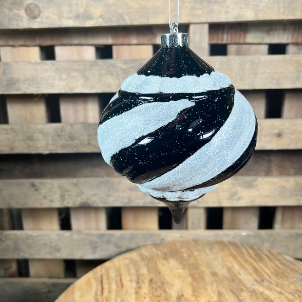 8 inch onion strips ornament - 85950BKWT