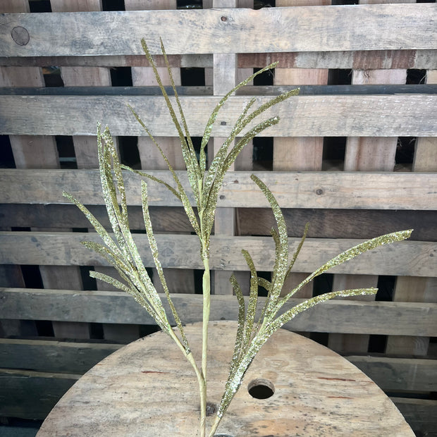 31"L GLITTERED/PAPER GRASS SPRAY - GOLD - XS104908