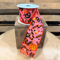 2.5” by 10y Halloween candy Wired Ribbon - RGF130915