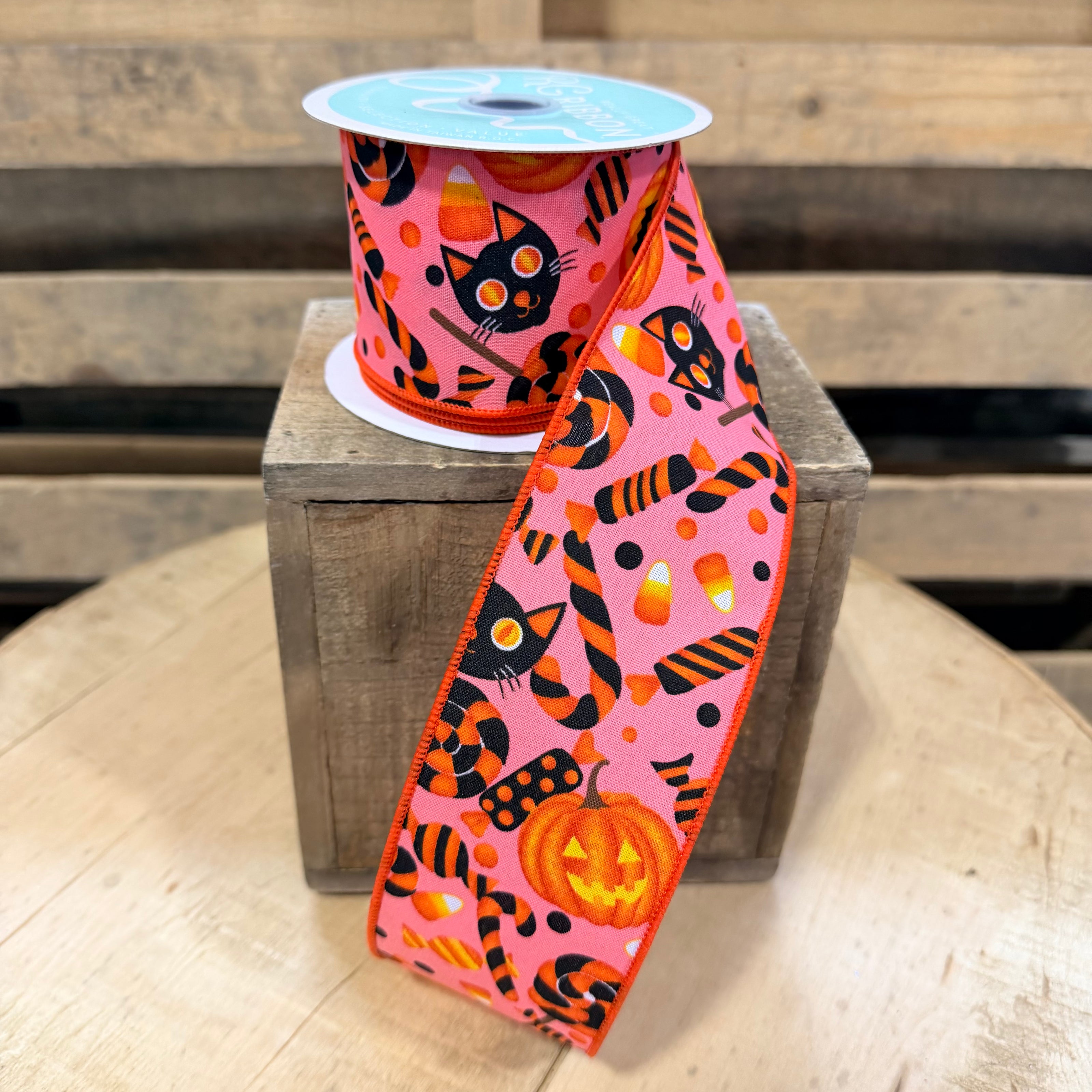 2.5” by 10y Halloween candy Wired Ribbon - RGF130915