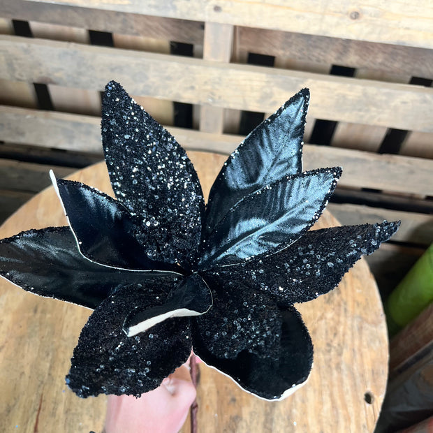 21.5" black poinsettia stem- RG230117