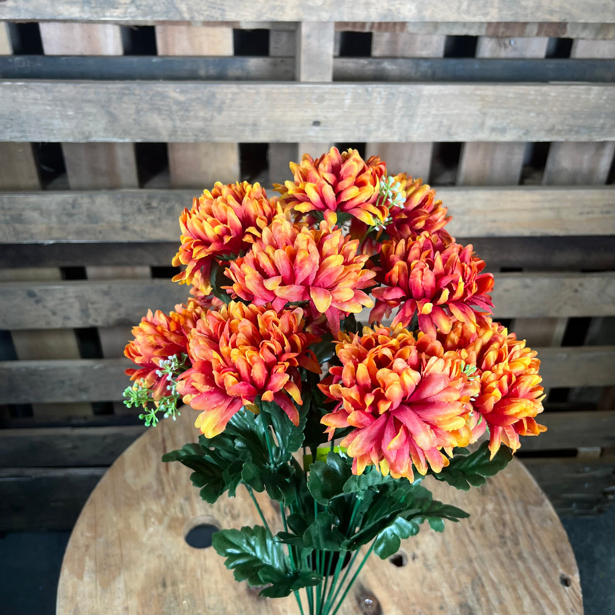 18in fall mum bush - 56613RUST