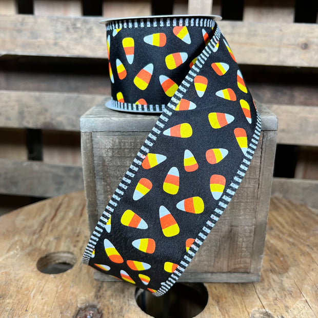 2.5 "X10YD candy corn Wired Ribbon - RGA848002