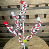 28 ” red and white swirly pick  - 86005RDWT