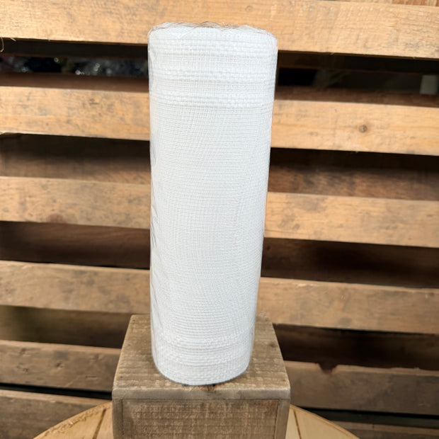 10"X10YD BORDER STRIPE JUTE MESH - White - RY832427