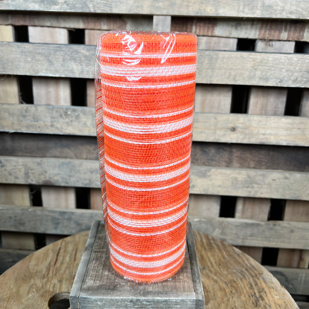 10" x 10Y orange farmhouse stripe mesh - RY8344ET