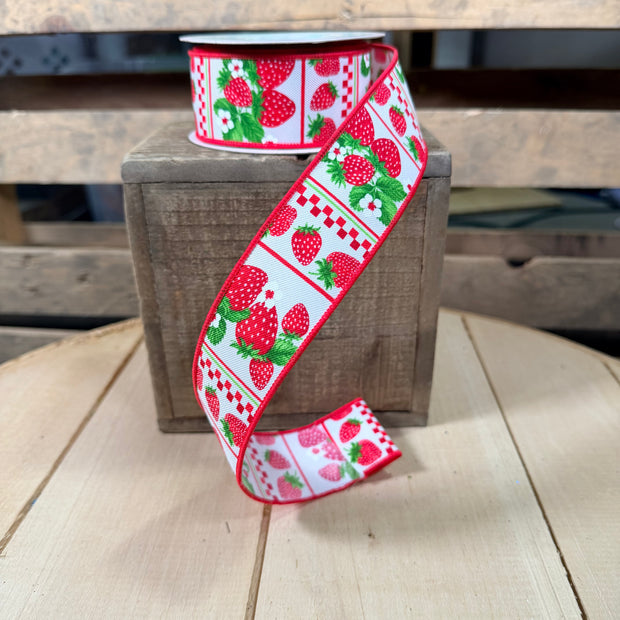 1.5" x 10Y Strawberry Wired Ribbon - RGH1342J7
