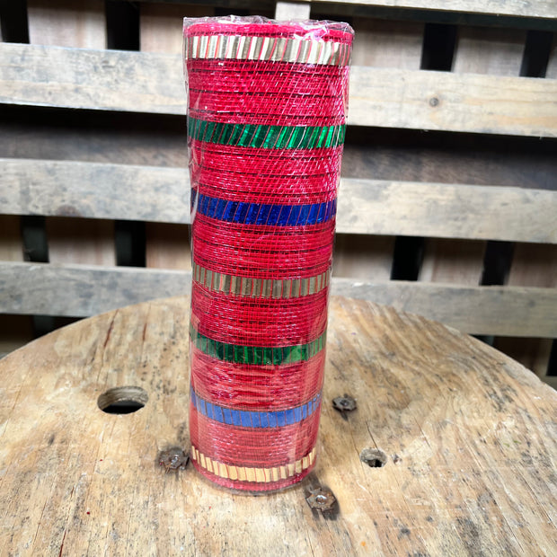 10" x 10Y Nutcracker foil stripe mesh - RY8514X7
