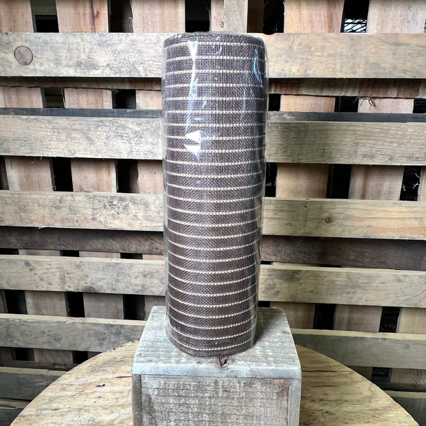10" x 10Y brown jute stripe  fine weave mesh - RY502631