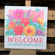 10” Welcome floral sign - AP7434F7