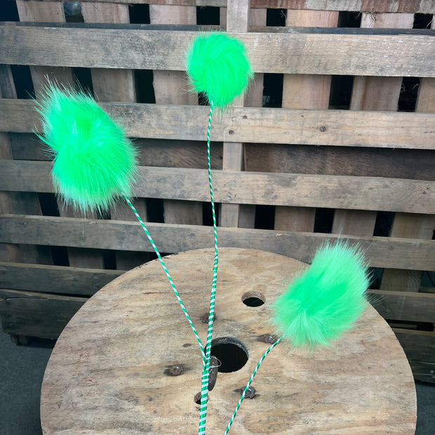 36 inch lime green  fuzzy ball spray - DCSP364FGR