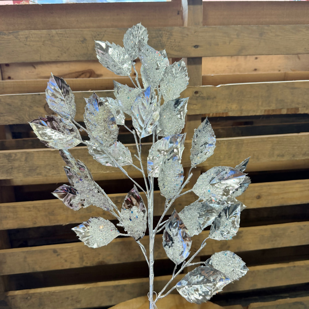 31” Silver sequin leaf Pick  - XS208226