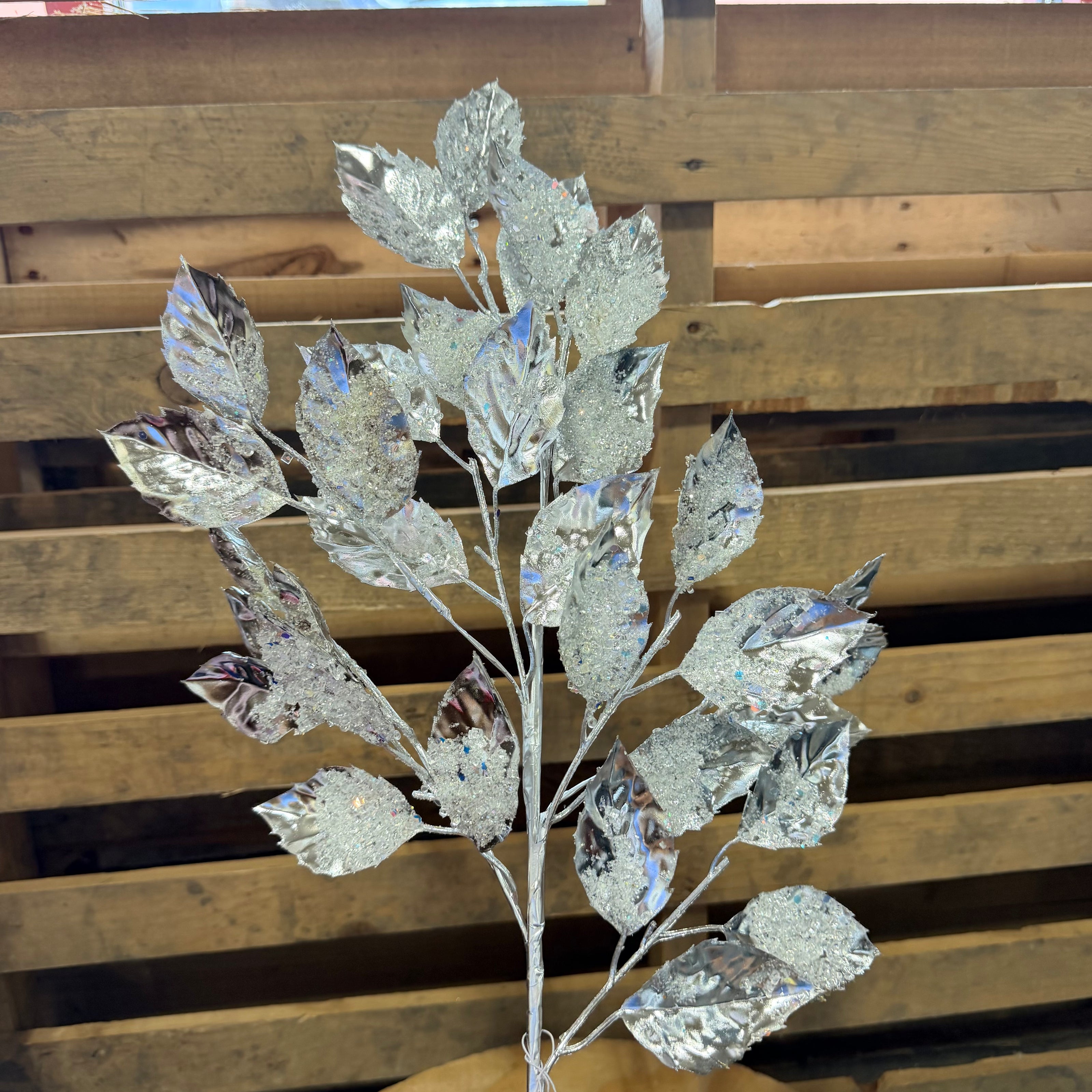 31” Silver sequin leaf Pick  - XS208226