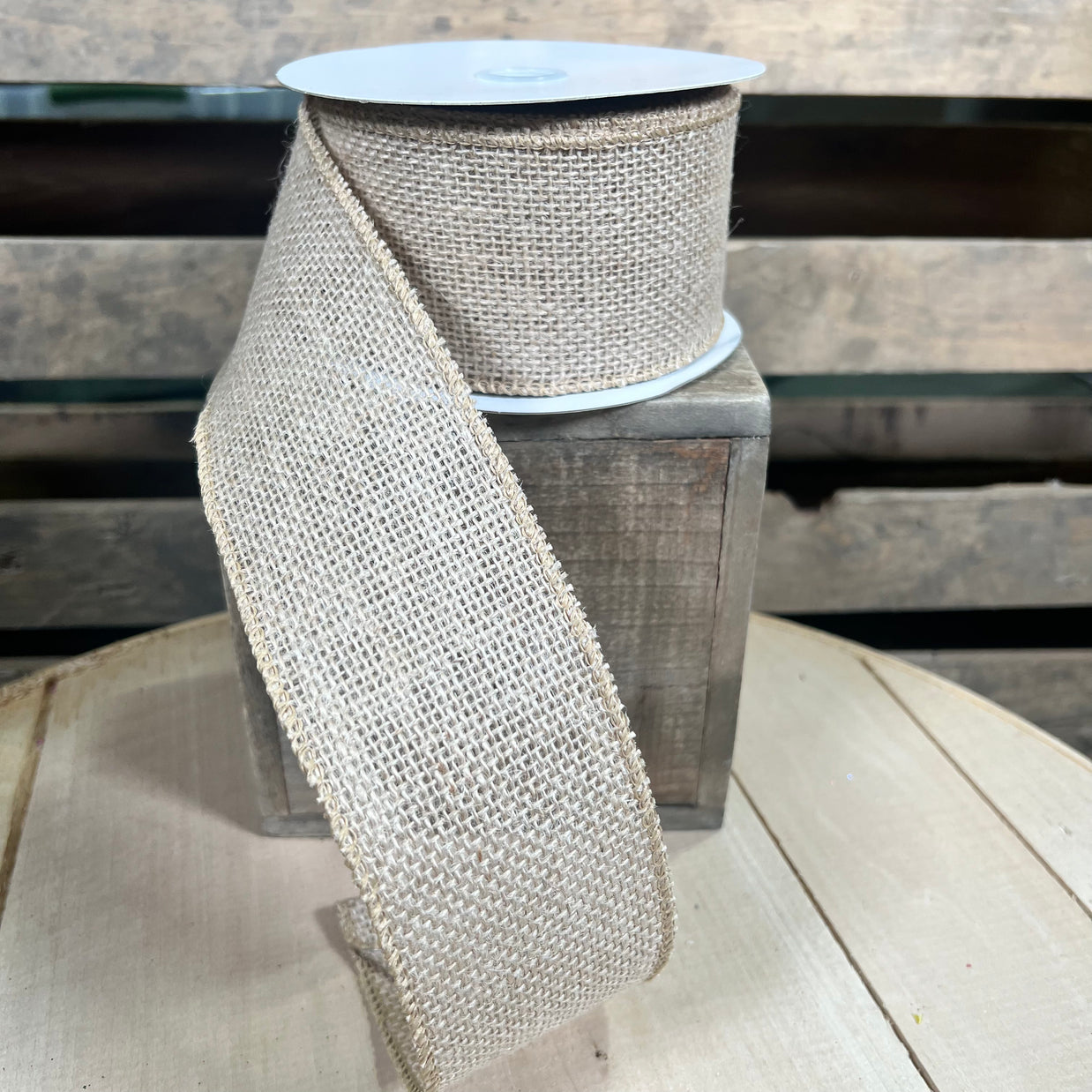 2.5" x 10Y burlap Wired Ribbon - X314740-15