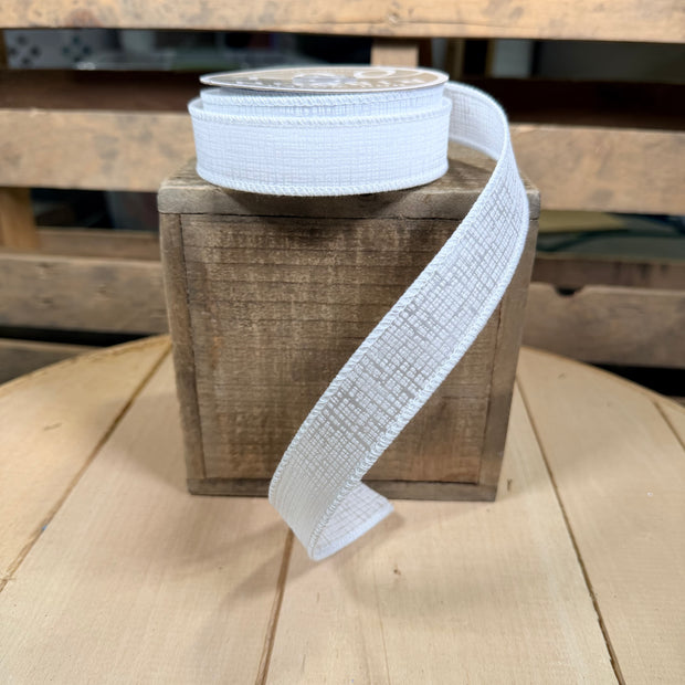 1" x 10yd White ribbon - NR100827