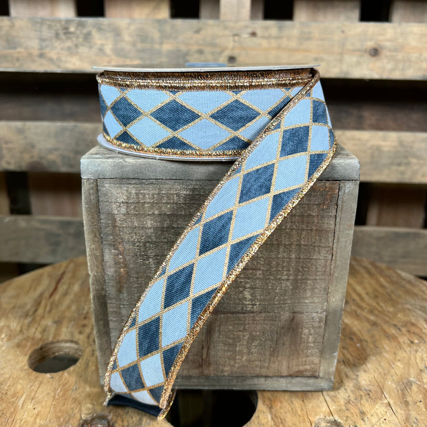 1.5" x 10y antique harlequin designer ribbon - LX314827