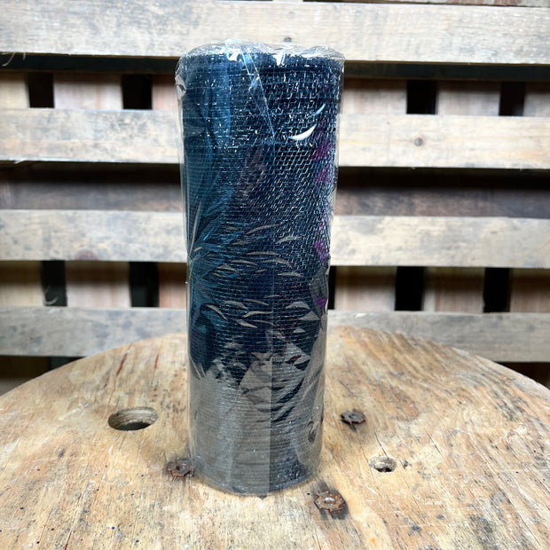 10"X10YD BORDER STRIPE TINSEL MESH - BLACK - RY850702