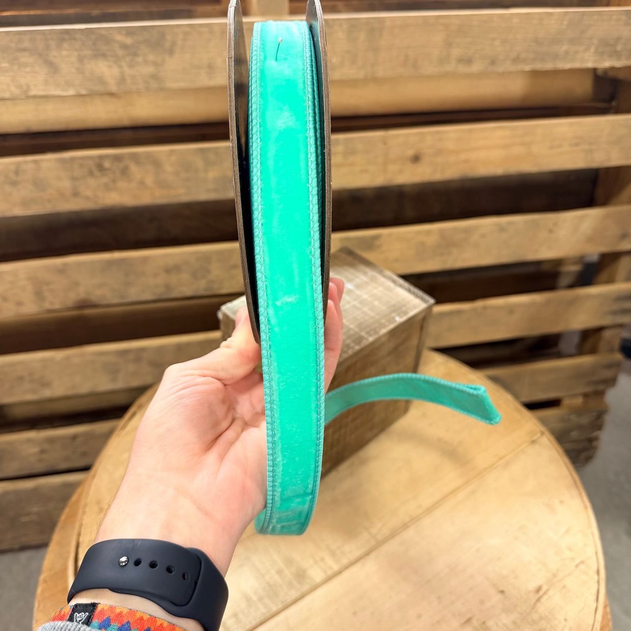 1” x 10y Seafoam velvet designer ribbon - QK258635