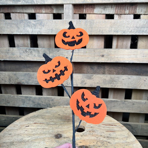 28"L FELT/GLITTER JACK-O-LANTERN SPRAY - HH137344