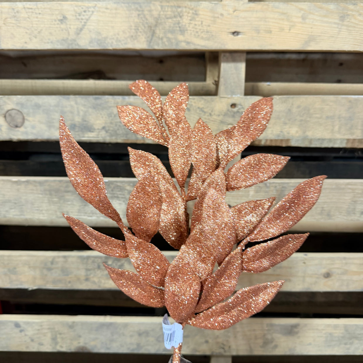 22" Rose Gold Glitter BayLeaf Spray - L152958