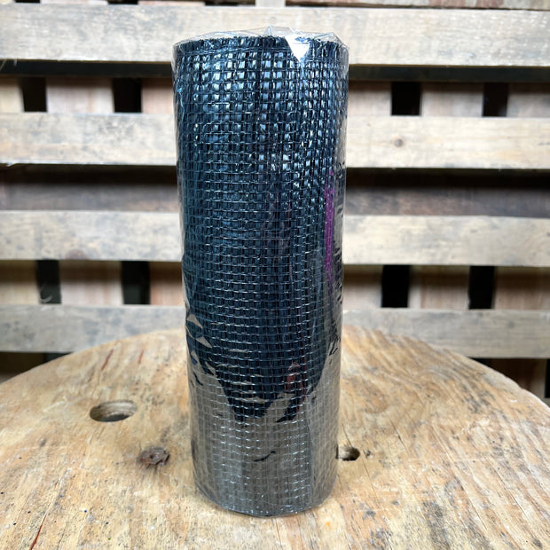 10"X10YD HORIZONTAL WIDE STRIPE MESH - Black - RE890002