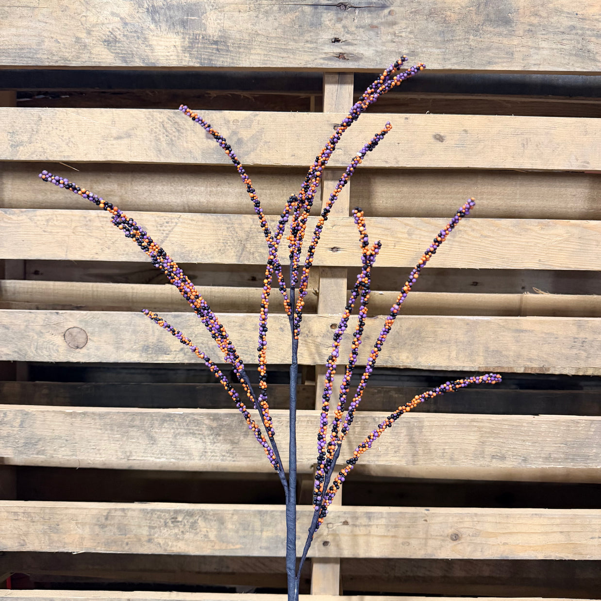 31" Mini bead spray - Black, Orange and Purple  - MN0568E3