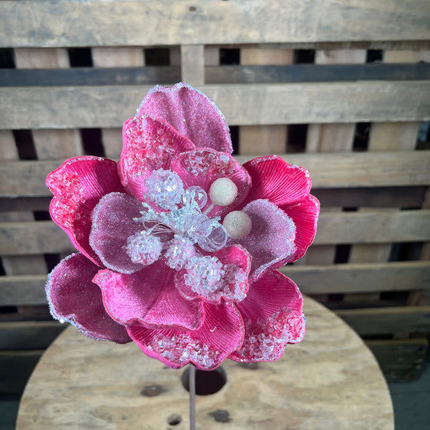 7” Pink icy magnolia stem - Nancy Brown Designer Brand - F18956