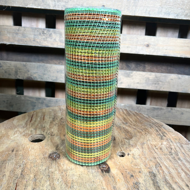 10" x 10Y fall foil stripe mesh - RY8017JH