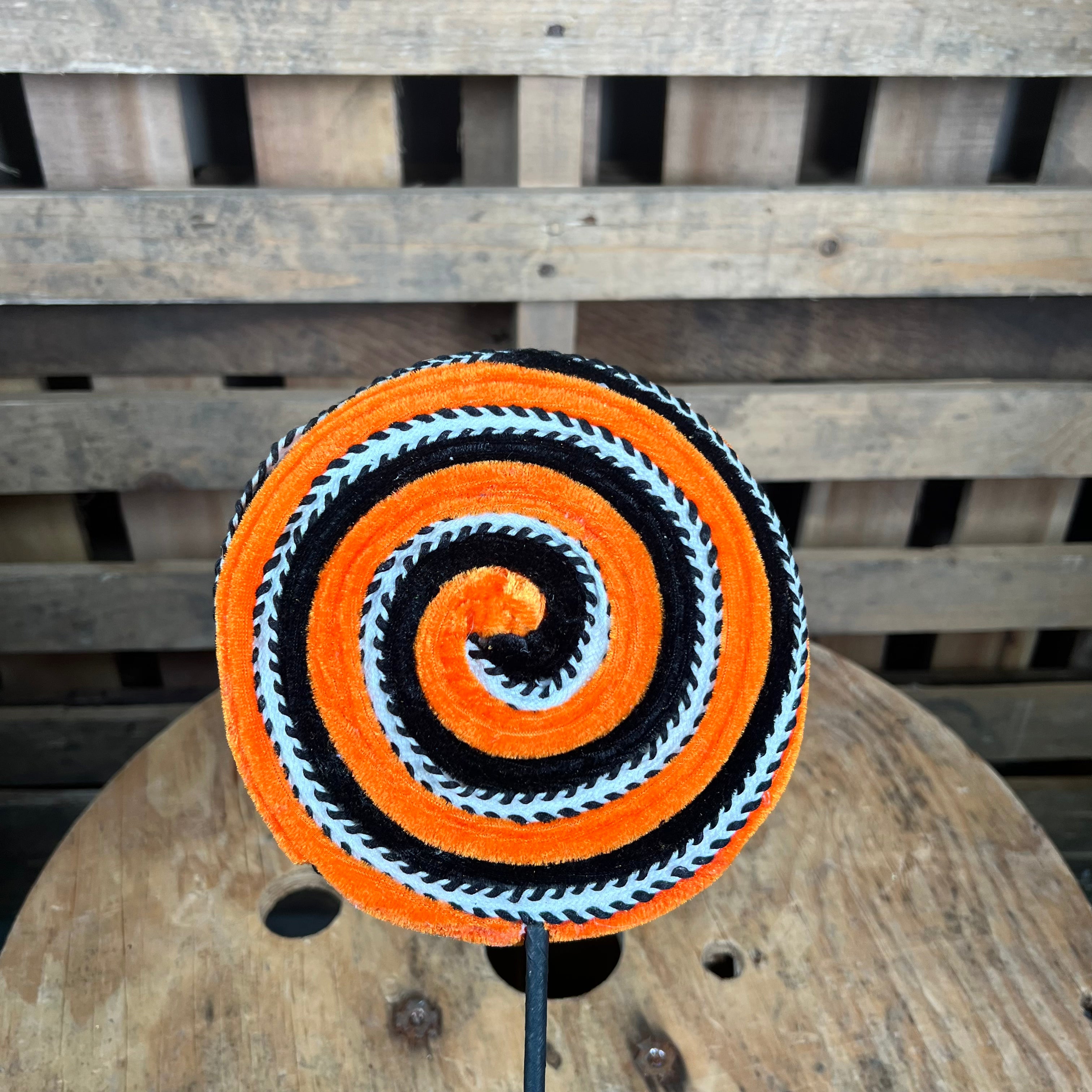 7in Orange velvet lollipop - 57245ORBK