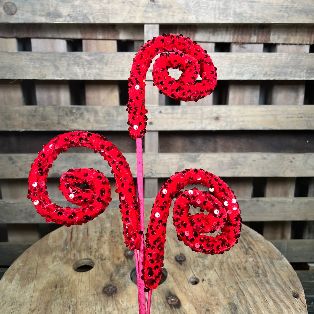 28 Inch Red sequin swirl pick - 74238RD