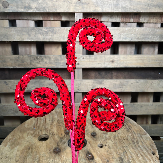 28 Inch Red sequin swirl pick - 74238RD