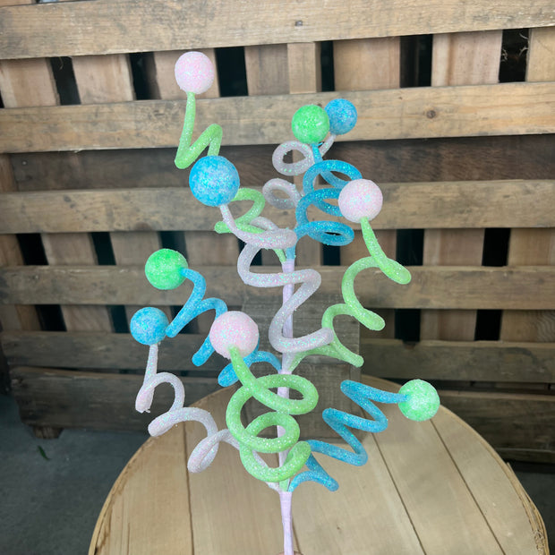 24" Pastel Green Curly Spray - RG236382