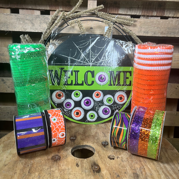 Halloween wreath kit - DIY kit - EYEKIT1