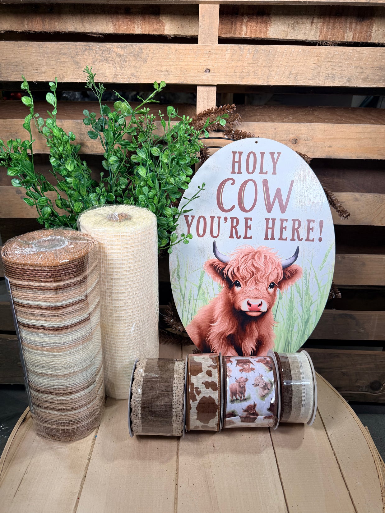 Highland cow  wreath kit - DIY wreath kit - COWKIT2