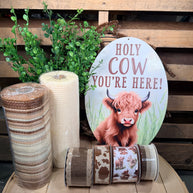 Highland cow  wreath kit - DIY wreath kit - COWKIT2