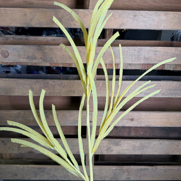 31"L GLITTERED/PAPER GRASS SPRAY - Yellow - XS110029