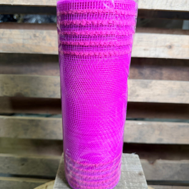 10" x 10Y Hot Pink drift boarder stripe mesh - RY811411