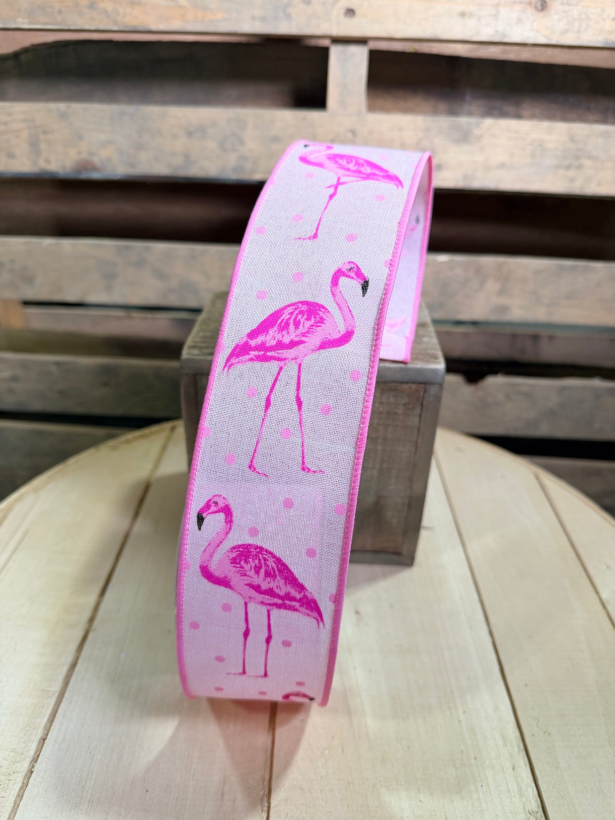 2.5" x 10Y flamingo Wired Ribbon - RG0169815