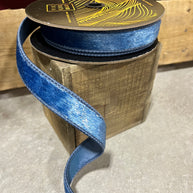 1” x 10y Periwinkle luster velvet designer ribbon - QK259129