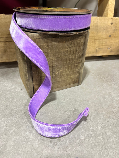 1” x 10y Lavender velvet designer ribbon - QK258686