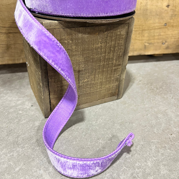 1” x 10y Lavender velvet designer ribbon - QK258686
